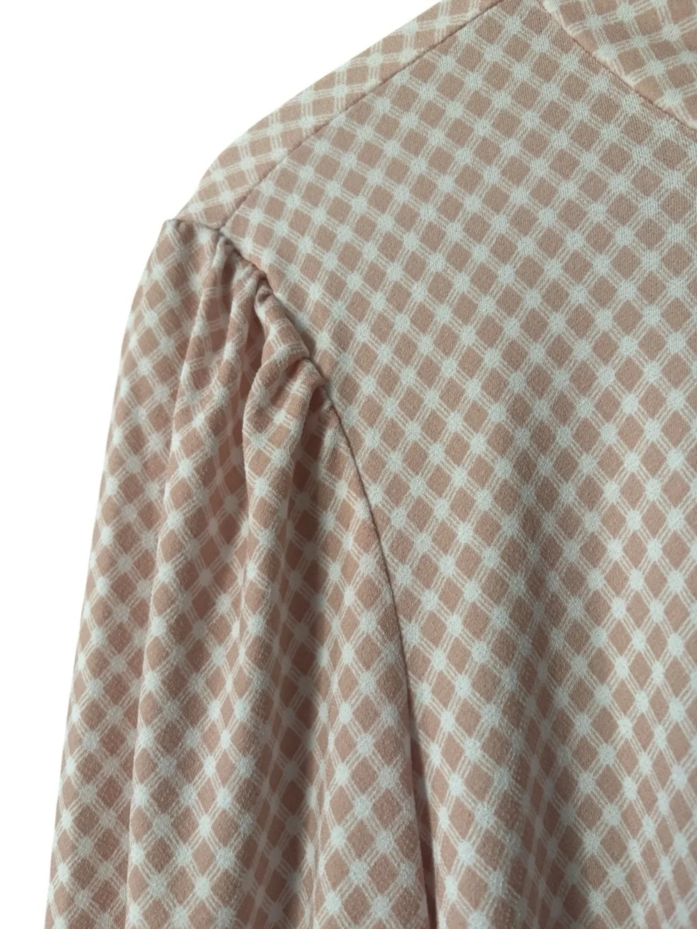 Adrianna Papell Pink Gingham Keyhole Back Blouse - Picture 4 of 9